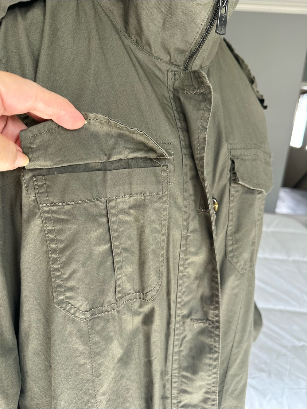 Buffalo David Bitton NWT Utility Jacket with Pockets in Olive size XL - Picture 5 of 14